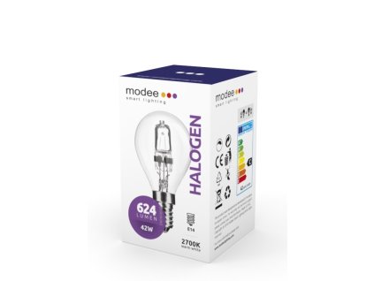 Modee lighting  - ECO halogen P45 miniglobe, illuminační, kapková žárovka - 42W E14 624 lm