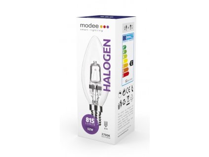 Modee lighting  - ECO halogen C37 candle, svíčka zárovka - 52W E14 815 lm