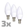 LED žárovka - Candle C37 - 6W, 450lm, E14, teplá bílá (WW), 160° - 3ks v balení - Solight (WZ431-3)