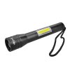 LED kovová svítlna - 3W + COB, 150 + 120lm, 2xAA, černá - Solight (WL116)