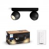 194876 8 hue buckram bluetooth svitidlo bodove led 2xgu10 5w 350lm 2200 6500k cerna