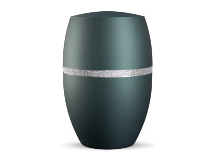 Ekologická urna Glamour Silver - Smaragdová
