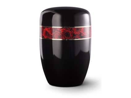Kovová urna Fleur Noire II - Červené růže