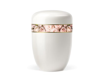 Kovová urna Royal White - Ruže