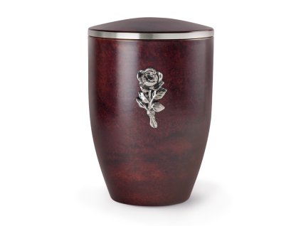 Kovová urna Melina Rosewood - Ruže