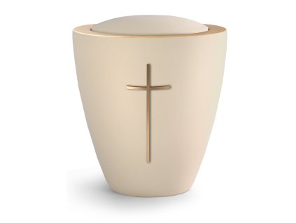 Keramická urna Modena - Kříž/Krémová