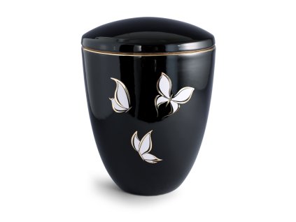 Keramická urna Tosca - Motýli/Černá