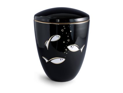 Keramická urna Tosca - Ryby/Černá