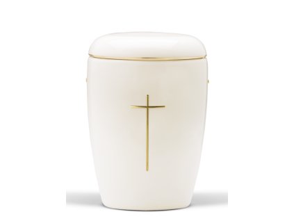Keramická urna Viola - Kříž/Bílá
