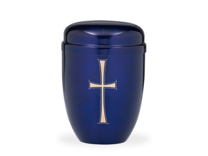 Kovová urna Faith Modrá - Kříž II