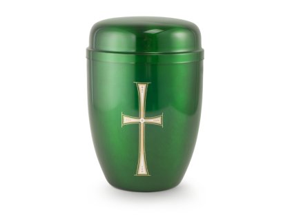 Kovová urna Faith Zelená - Kříž
