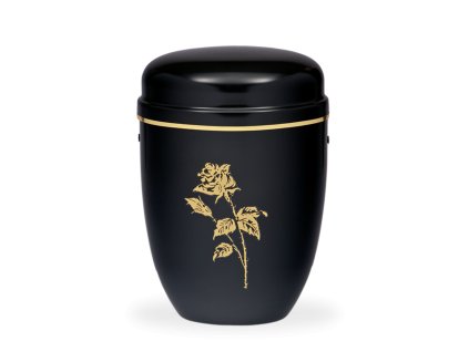 Kovová urna Faith Černá - Růže