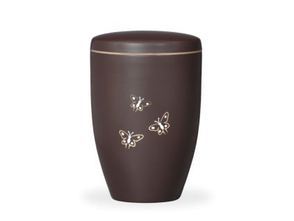 Kovová urna Ariela - Motýli/Hnědá