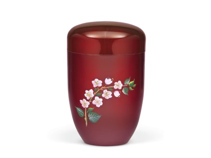 Kovová urna Malba - Čerešňové kvety