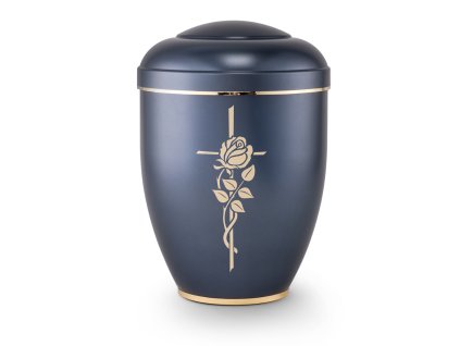 Ekologická urna Creatio II - Kríž a ruže/Modrá