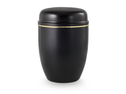 Kovová urna Faith Černá - Zlatý pásek