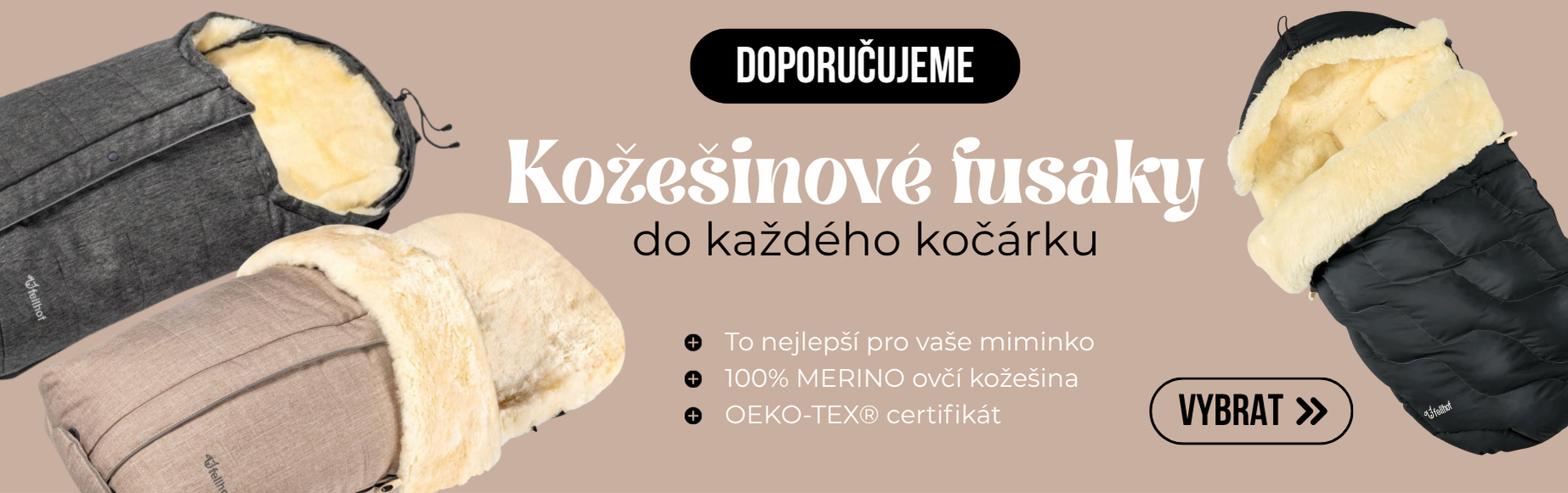 Luxusní zimní kožešinové fusaky do kočárku