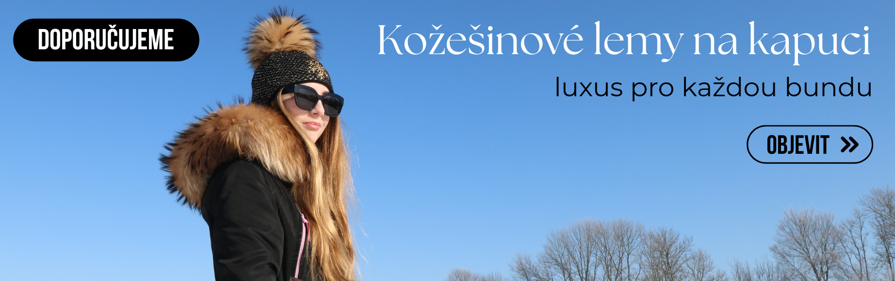 Exkluzivní kožešinové lemy na kapuci