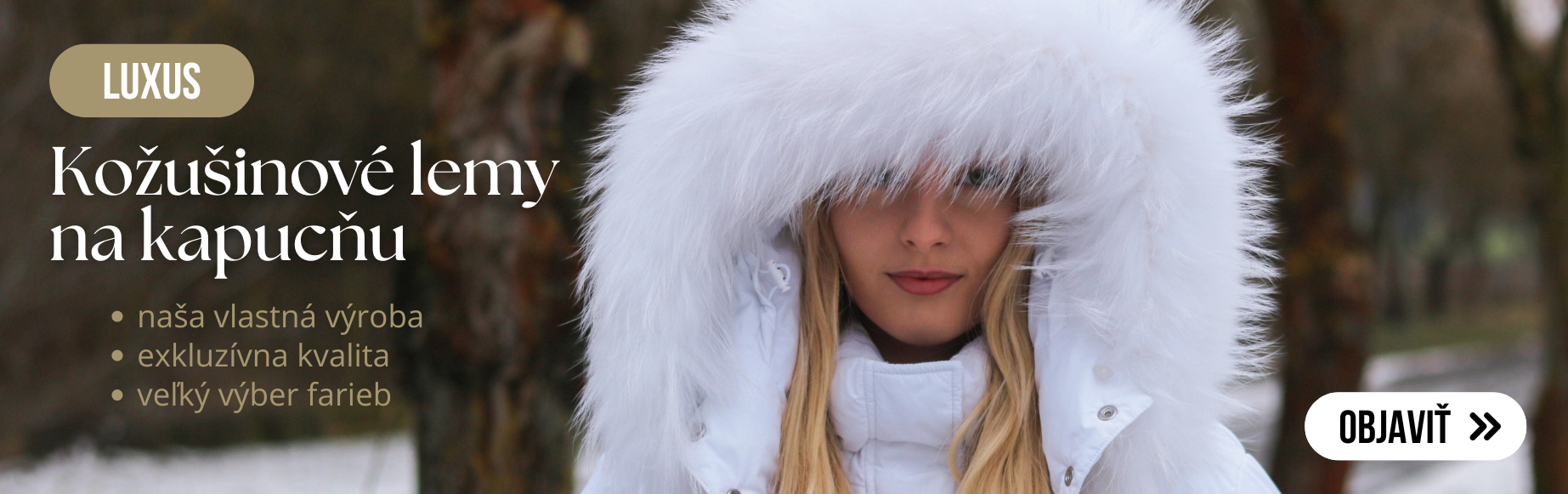 Exkluzívne kožušinové lemy na kapucňu