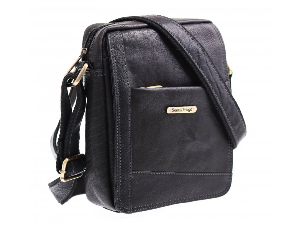 Pánská kožená taška přes rameno Sendi Design CT 740 černá