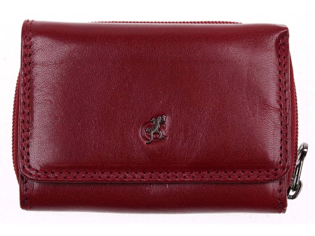 Menší dámská kožená peněženka Cosset 4511 Komodo vínová