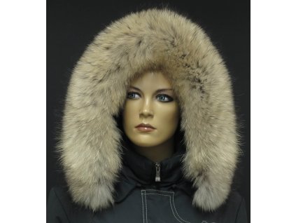 Kožešina lem / límec na kapuci z mývalovce 3090 NATUR