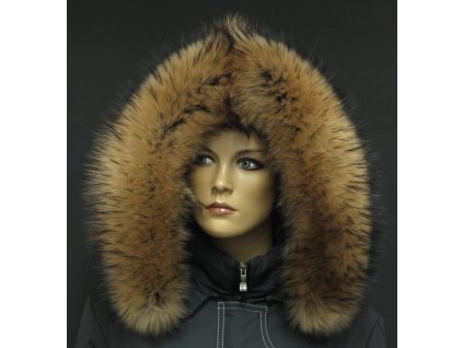 Kožešina lem / límec na kapuci z mývalovce 3093 NATUR