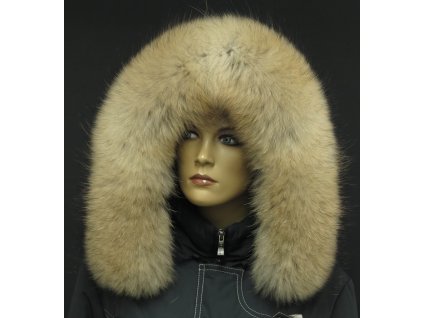 Kožešina lem / límec na kapuci z mývalovce 4000 NATUR