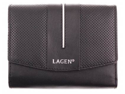 Dámská  kožená peněženka Lagen 5436 černá bílá