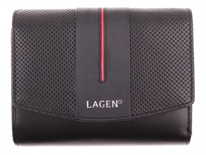 Dámská  kožená peněženka Lagen 5436 černá červená