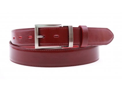 Pánský kožený opasek Penny Belts 3560 společenský vínově červený