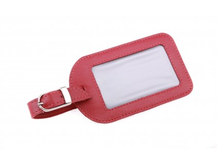 Kožená visačka na zavazadlo segali velká z červené hovězí kůže