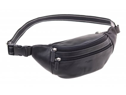 Kožená ledvinka Hexagona 151116 černá kůže