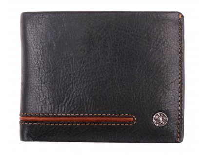 Pánska kožená peňaženka Segali 753.115.026 čierna + koňak