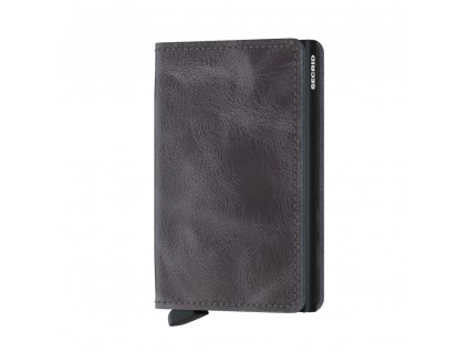 Kožená peněženka SECRID Slimwallet Vintage Grey-Black šedá s černým pouzdrem