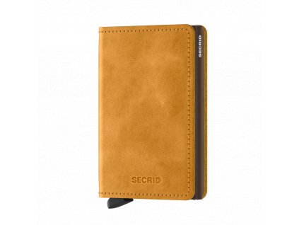 Kožené pouzdro na karty SECRID Slimwallet Vintage Ochre hořčicová