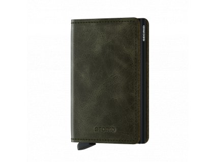 Kožené pouzdro na karty SECRID Slimwallet Vintage Olive-Black olivová, RFID ochrana