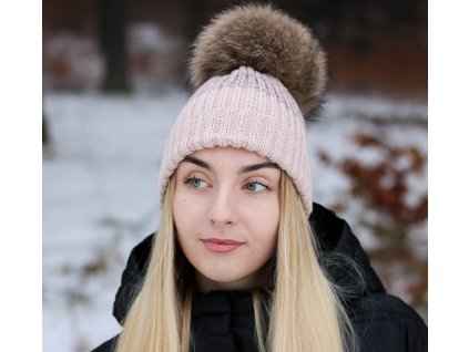 luxusni cepice s kozesinovou bambuli spongr23