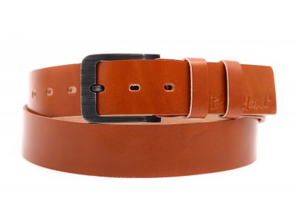 Dámský kožený opasek Black Hand 106-70 koňakově hnědý
