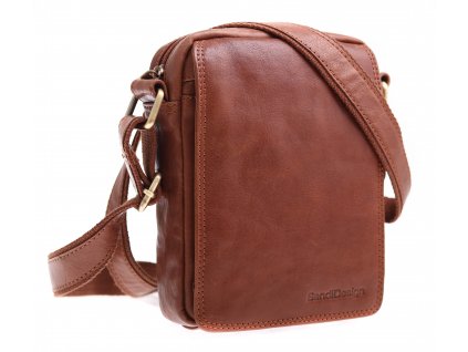 Pánská kožená crossbody taška Sendi Design M 52006 koňakově hnědá