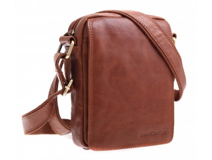 Pánská kožená crossbody taška Sendi Design M 52006 koňakově hnědá