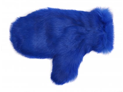 Kožušinová masážna rukavica z králičej kožušiny MAR11 kráľovská modrá
