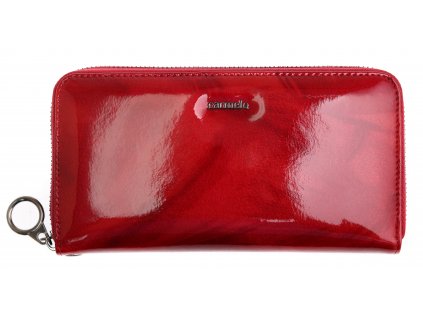 Velká dámská kožená peněženka Carmelo 2102 červená - peříčka