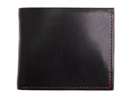 Pánská kožená peněženka Hajn 152701.5 černá + červené štepování