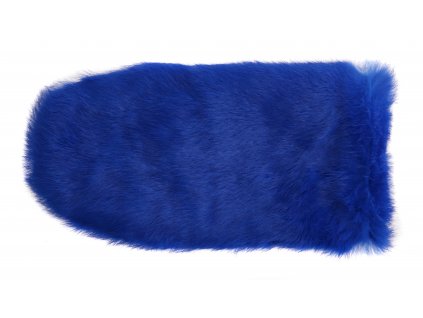 Kožušinová masážna rukavica z králičej kožušiny MAR23 kráľovská modrá