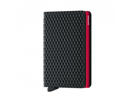 Kožená peněženka na karty SECRID Slimwallet Cubic Black Red černá s červeným pouzdrem