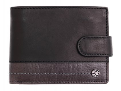 Pánská kožená peněženka Segali 951.320.005 L černá + šedá + zip