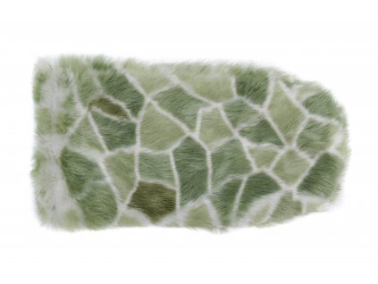 Kožešinová masážní rukavice z králičí kožešiny MAR29 zeleno bílá