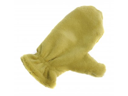 Kožešinová masážní rukavice z králičí kožešiny MAR37 hnědá zelená