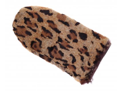 Kožušinová masážna rukavica z králičej kožušiny MAR33 leopard